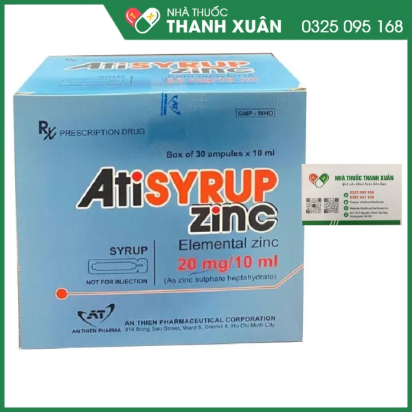 Atisyrup ZinC - Điều trị thiếu kẽm ở người lớn và trẻ em